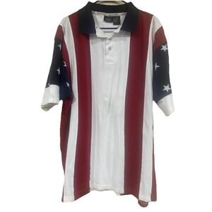 EUC Bass Pro Shops Red Head Men's Short Sleeve Polo Shirt. Sz XL Patriotic